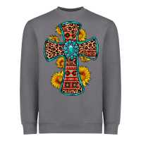 Storm gemstone sunflower leopard cross Heavyweight Sweatshirt - OliviaCreatesArt