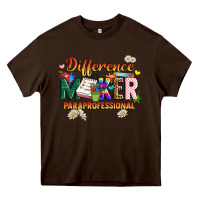 Chocolate Brown difference maker paraprofessional Heavy Core Tee - JahusDesignShop