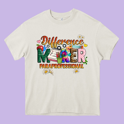 Difference Maker Paraprofessional Heavy Core Tee Designed By Jahusdesignshop