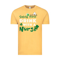 Vintage Mustard Safety First Drink With A Nurse Vintage Tee - Bettercallsaul