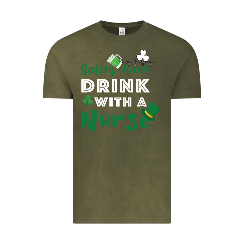 Safety First Drink With A Nurse Vintage Tee by Bettercallsaul | Teevron