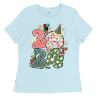 Baby Blue 2024 happy new year Ladies Tee - MaliasSmallBusiness