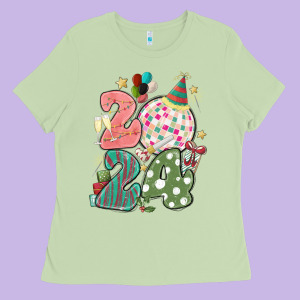 2024 Happy New Year Ladies Tee Designed By Maliassmallbusiness