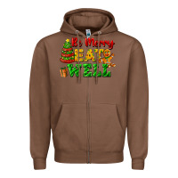 Chestnut be merry eat well Zipper Hoodie - FaDigitalArtStudio