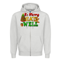 Dove Grey be merry eat well Zipper Hoodie - FaDigitalArtStudio