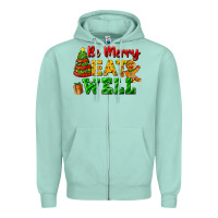 Seafoam be merry eat well Zipper Hoodie - FaDigitalArtStudio
