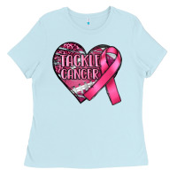 Baby Blue tackle cancer Ladies Tee - RanaPortraitStore