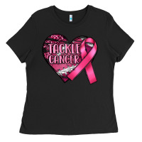 Black tackle cancer Ladies Tee - RanaPortraitStore