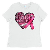 White tackle cancer Ladies Tee - RanaPortraitStore