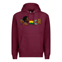 Burgundy power juneteenth Premium Hoodie - FaDigitalArtStudio
