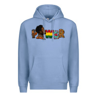 Colony Blue power juneteenth Premium Hoodie - FaDigitalArtStudio