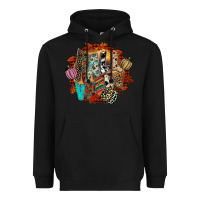 Black Fall Vibes Heavyweight Hoodie - CowhideDigitalArt