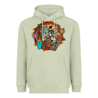 Matcha Fall Vibes Heavyweight Hoodie - CowhideDigitalArt