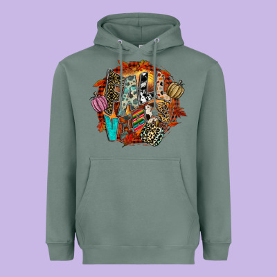 Fall Vibes Heavyweight Hoodie Designed By Cowhidedigitalart