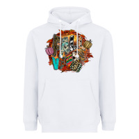 White Fall Vibes Heavyweight Hoodie - CowhideDigitalArt