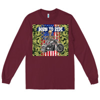 Burgundy born to ride Long Sleeve Tee - TumblerDesignByShophia