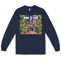 Navy born to ride Long Sleeve Tee - TumblerDesignByShophia
