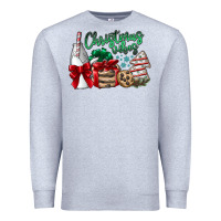Heather Grey Christmas Vibes Premium Sweatshirt - CowhideDigitalArt