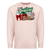 Pale Pink Christmas Vibes Premium Sweatshirt - CowhideDigitalArt