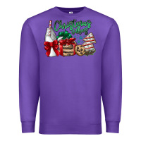 Purple Christmas Vibes Premium Sweatshirt - CowhideDigitalArt