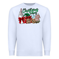 White Christmas Vibes Premium Sweatshirt - CowhideDigitalArt