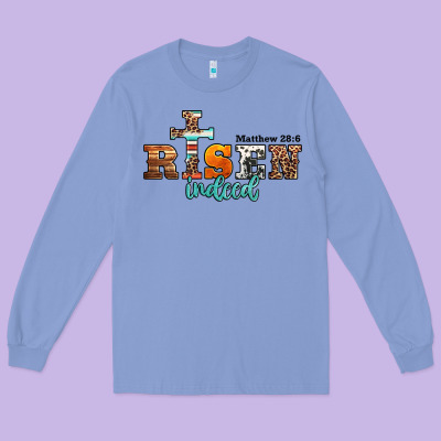 He Is Risen Indeed Matthew 28 6 Jesus Christ Easter Long Sleeve Tee Designed By Jasminsmagicworld
