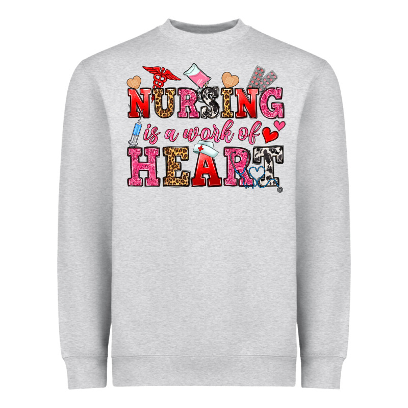 Nursing Is A Work Of Heart Heavyweight Sweatshirt by OliviaCreatesArt | Teevron