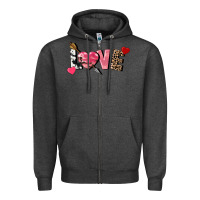 Charcoal Heather love valentine's day Zipper Hoodie - FaDigitalArtStudio