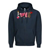 Navy love valentine's day Zipper Hoodie - FaDigitalArtStudio