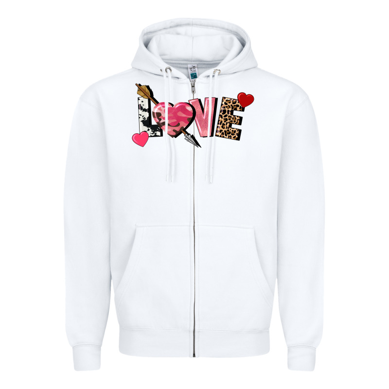 Love Valentine's Day Zipper Hoodie by FaDigitalArtStudio | Teevron