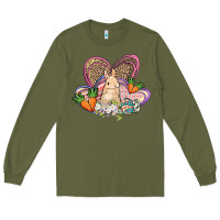 Army Green Easter heart Easter Day Long Sleeve Tee - HowdyJamesFarm