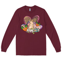 Burgundy Easter heart Easter Day Long Sleeve Tee - HowdyJamesFarm