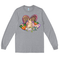 Heather Grey Easter heart Easter Day Long Sleeve Tee - HowdyJamesFarm