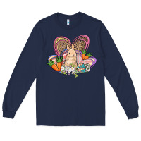 Navy Easter heart Easter Day Long Sleeve Tee - HowdyJamesFarm