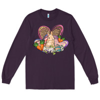 Plum Easter heart Easter Day Long Sleeve Tee - HowdyJamesFarm