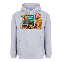 Heather Grey Farm Happy Fall Y'all Heavyweight Hoodie - CowhideDigitalArt