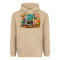Mushroom Farm Happy Fall Y'all Heavyweight Hoodie - CowhideDigitalArt