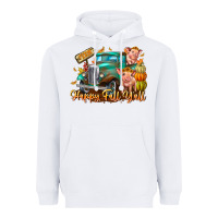 White Farm Happy Fall Y'all Heavyweight Hoodie - CowhideDigitalArt