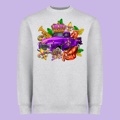 Mardi Gras Truck Olivia Heavyweight Sweatshirt Designed By Oliviacreatesart