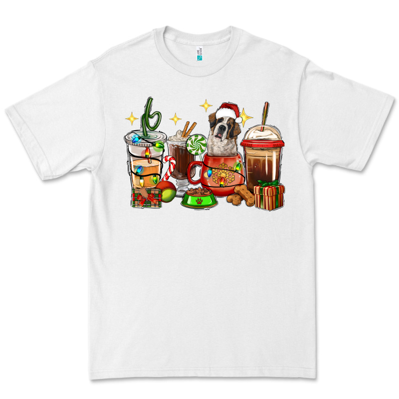 Christmas Coffee Cups With Saint Bernard Premium Tee by RanaPortraitStore | Teevron