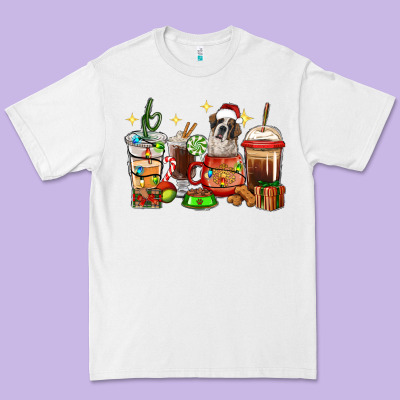 Christmas Coffee Cups With Saint Bernard Premium Tee Designed By Ranaportraitstore