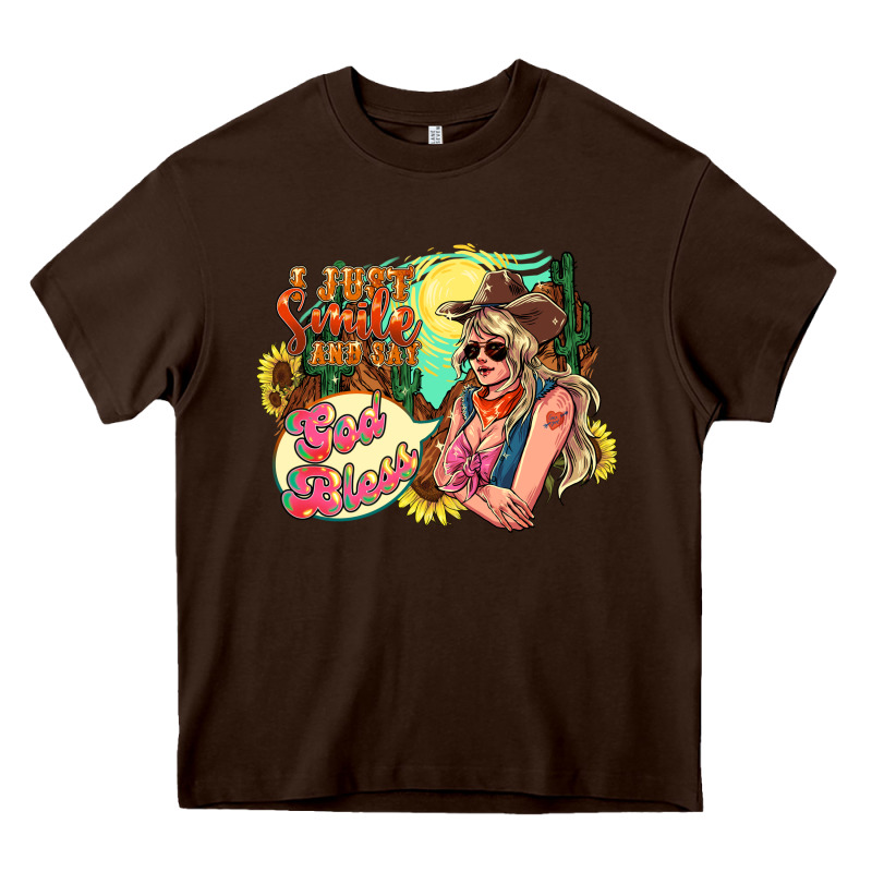 I Just Smile And Say God Bless Heavy Core Tee by NancyCooperArtShop | Teevron