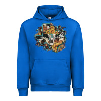 Cobalt bull skull leopard cowhide sunflower texas map Urban Hoodie - Artiststas