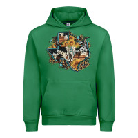 Emerald bull skull leopard cowhide sunflower texas map Urban Hoodie - Artiststas