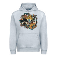 Bull Skull Leopard Cowhide Sunflower Texas Map Urban Hoodie | Teevron