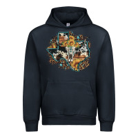 Navy bull skull leopard cowhide sunflower texas map Urban Hoodie - Artiststas