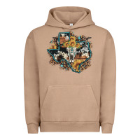 Pigment Burro bull skull leopard cowhide sunflower texas map Urban Hoodie - Artiststas