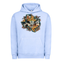 Pigment Grape Ice bull skull leopard cowhide sunflower texas map Urban Hoodie - Artiststas