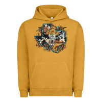 Pigment Peanut Butter bull skull leopard cowhide sunflower texas map Urban Hoodie - Artiststas