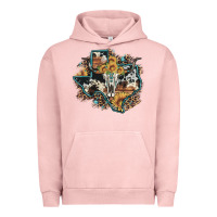 Pigment Salmon bull skull leopard cowhide sunflower texas map Urban Hoodie - Artiststas